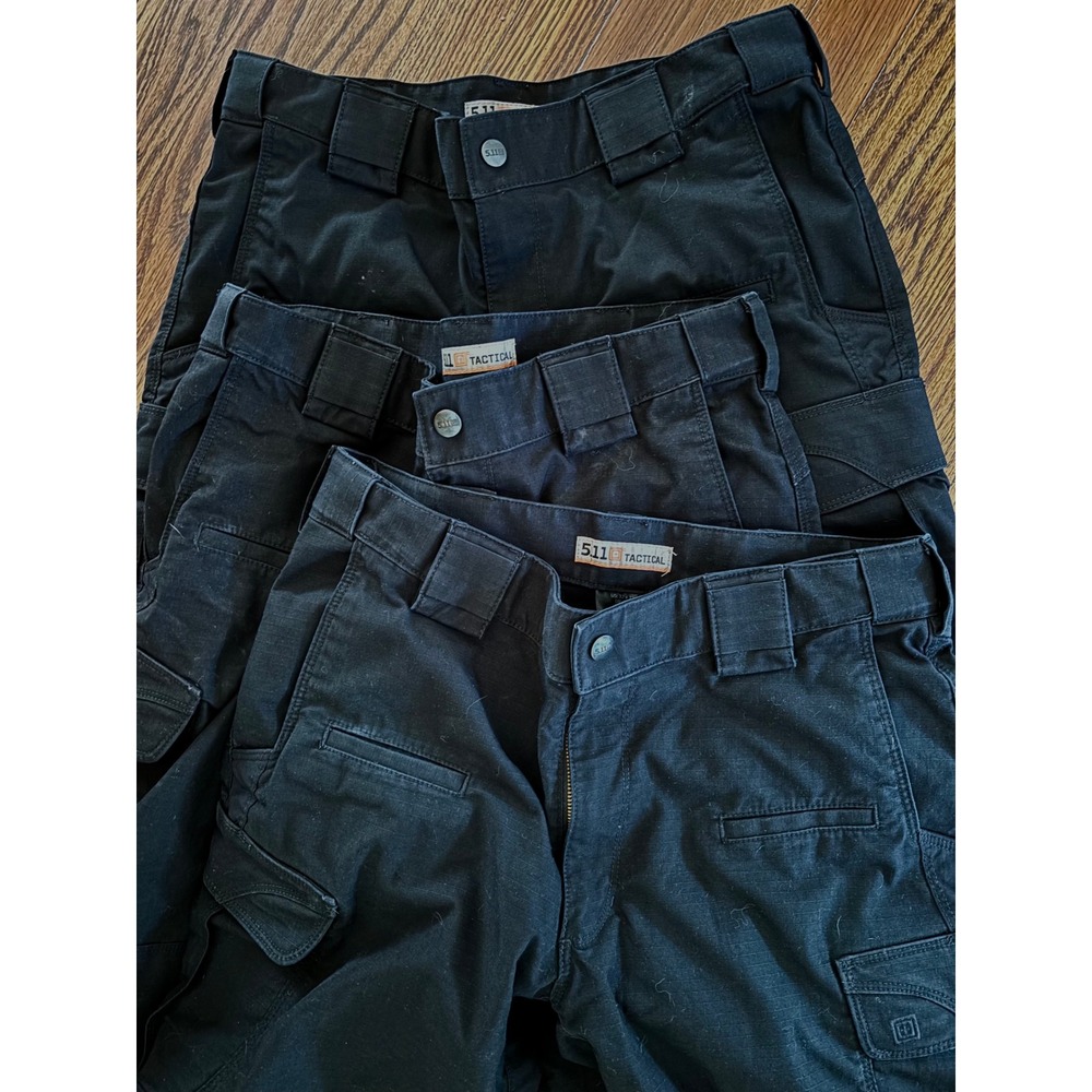 Lot of 3 5.11 Tactical Pants 32x32 Mens Black Ripstop Cargo Work Utility